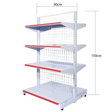 Kệ siêu thị đôi C150cm x D90cm x 4 tầng